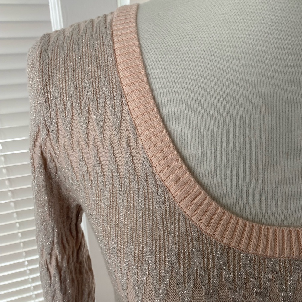 Victoria’s Secret Pink Gray Metallic Shimmer Scoop Sweater Dress Coquette Ballet - Picture 4 of 12